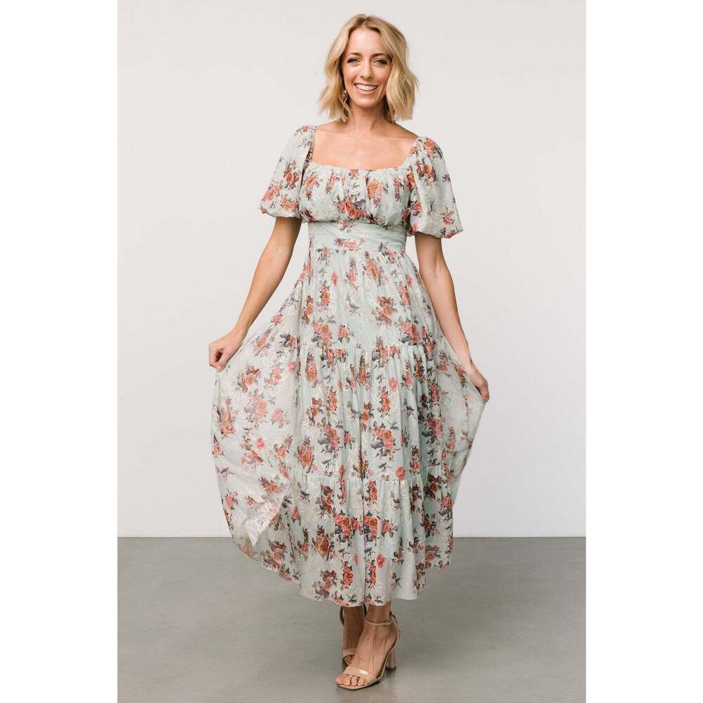 Baltic Born Annabeth Midi Dress | Eucalyptus Floral Size XL